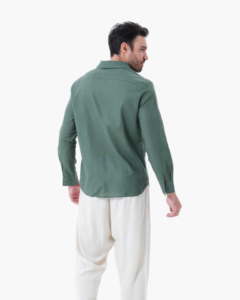Christopher | Lange Ärmel Hemd & Hose Zweiteiliges Leinen-Set Herren-Sommer-Outfit