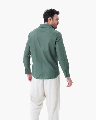 Christopher | Lange Ärmel Hemd & Hose Zweiteiliges Leinen-Set Herren-Sommer-Outfit