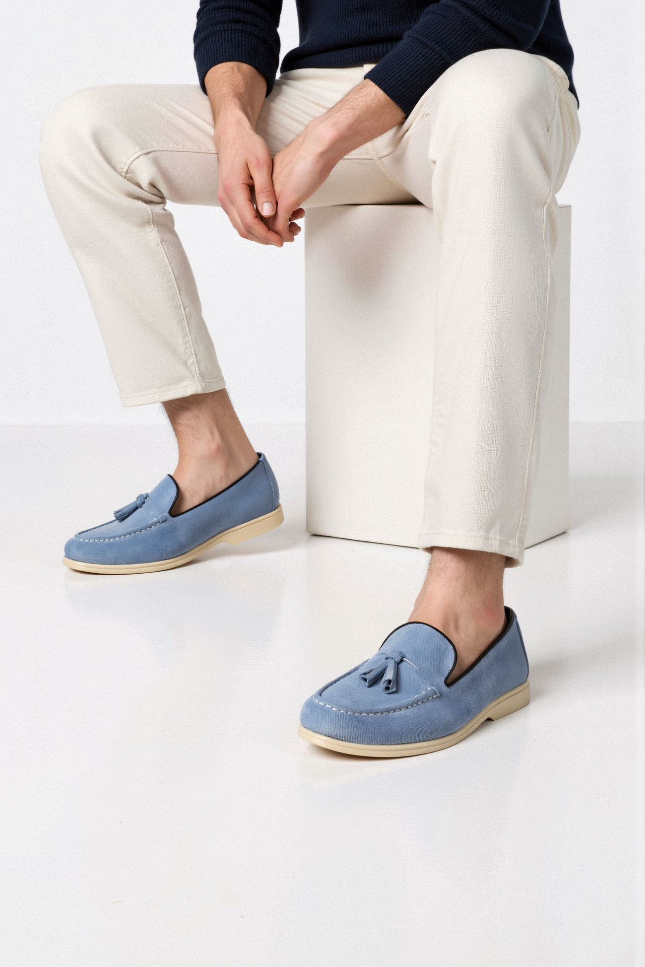 Beige Loafer mit Quasten – Eleganz und Komfort