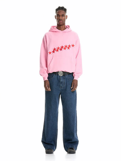 Oversized Damen Hoodie mit Sternen-Print - Streetwear
