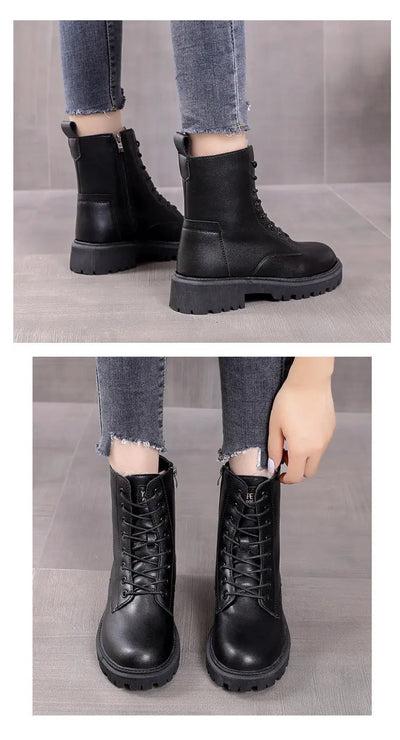 Winterstiefel aus schwarzem Leder - Delphine Zendoo.de