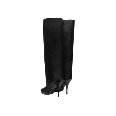 Emilia | Luxuriöse Lederstiefel für Damen – Alltagstauglich mit Eleganter Stiletto-Optik und Goldenen Details