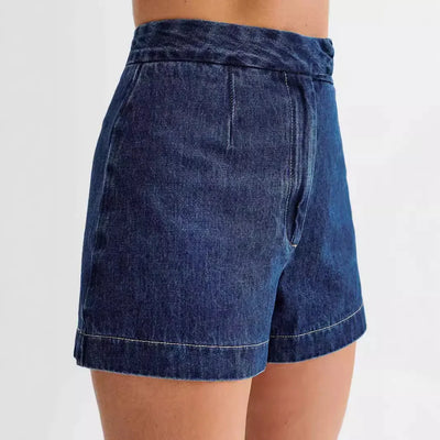Elena | Stylisches Denim-Zweiteiler-Set mit Weste & Shorts