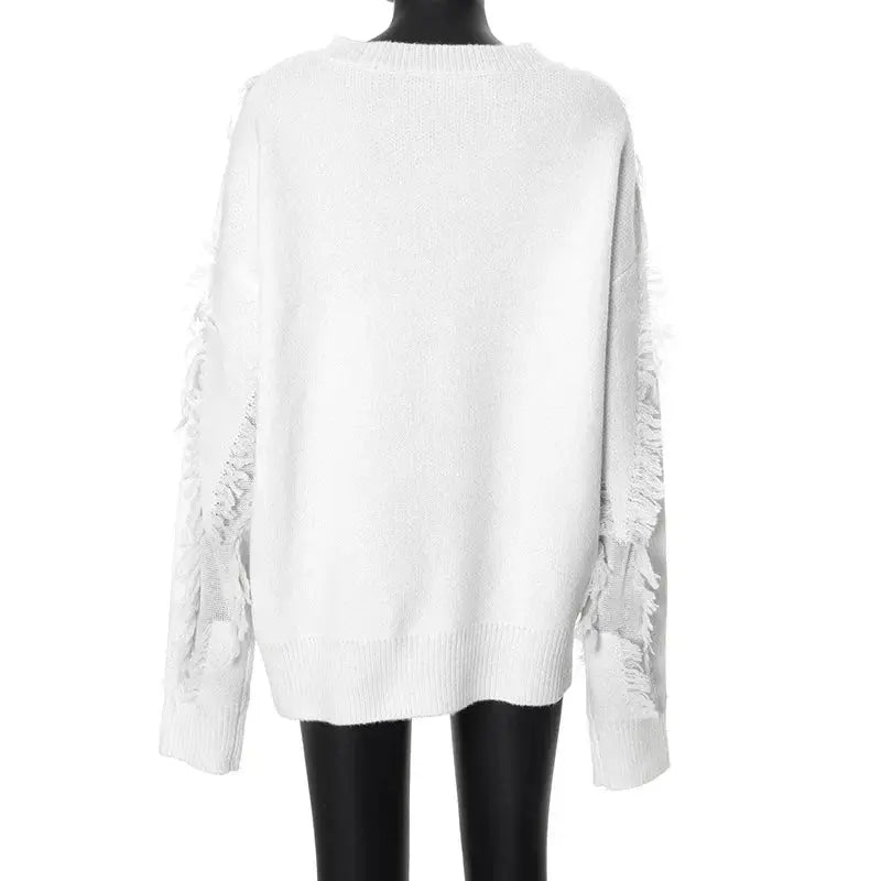 Clara | Übergroßer Pullover mit Quasten für Damen Zendoo.de