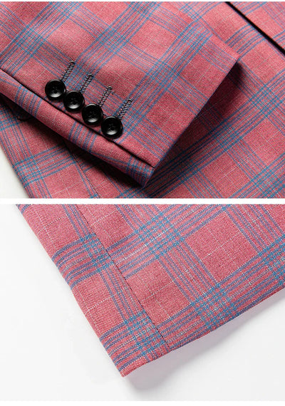 Guillano | Eleganter Karo-Blazer in Rosa