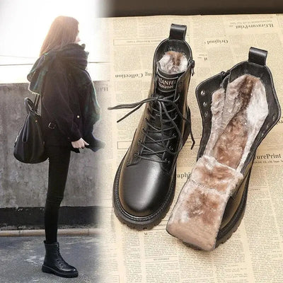 Winterstiefel aus schwarzem Leder - Delphine Zendoo.de