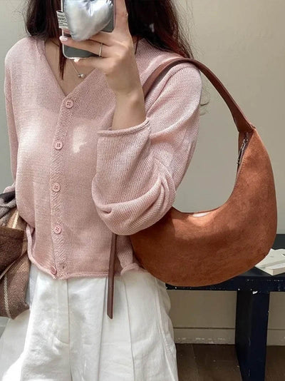 Lene | Halbmond-Tasche aus Wildleder