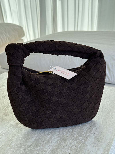 Ilyse | Geflochtene Mini-Tasche aus Wildleder