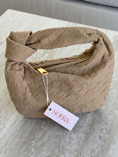 Ilyse | Geflochtene Mini-Tasche aus Wildleder