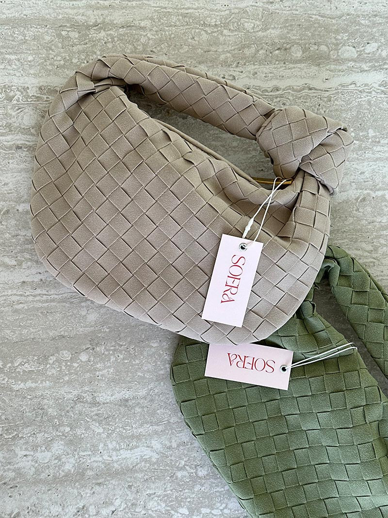 Ilyse | Geflochtene Mini-Tasche aus Wildleder