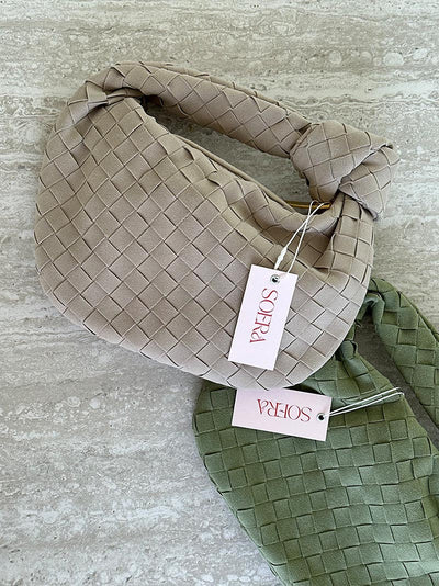 Ilyse | Geflochtene Mini-Tasche aus Wildleder