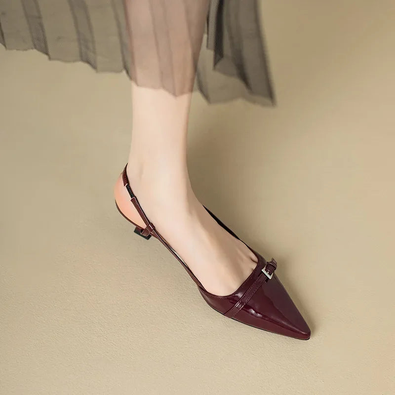Kira | Lackleder Sandalen mit Mittlerem Absatz