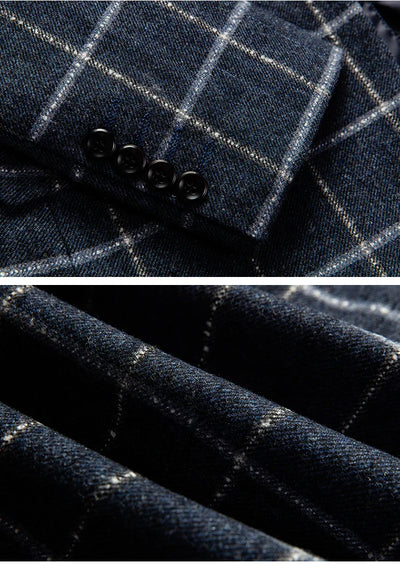 Milano | Eleganter Karo-Blazer in Dunkelblau