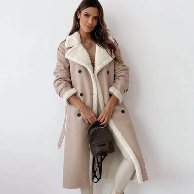 Luna | Lange klassische Jacke mit Fleece Fütterung und Teddykragen Zendoo.de