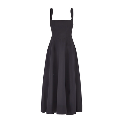 Bella | Elegantes Maxikleid A-Linie mit breiten Trägern – Schwarz, Weiß, Mintgrün