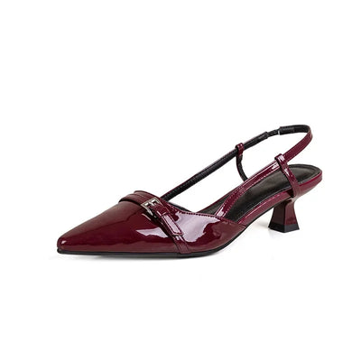 Kira | Lackleder Sandalen mit Mittlerem Absatz