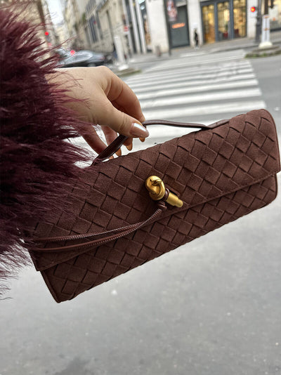 Finja | Geflochtene Clutch aus Kunstleder