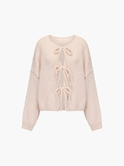 Rahel | Weiche Strickjacke mit Schleife