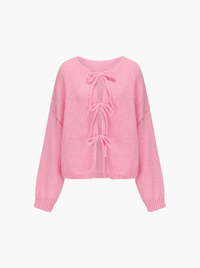 Rahel | Weiche Strickjacke mit Schleife