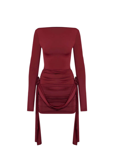 Gloria | Bodycon-Minikleid mit Langarm und Rüschen
