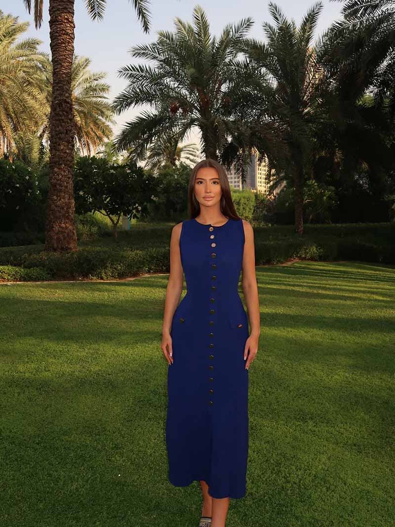 Zeitloses Fließendes Maxikleid In Voller Länge Für Frauen