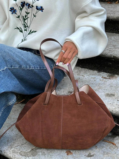 Pauline | Geräumige Damen-Shopper-Tasche aus Wildleder