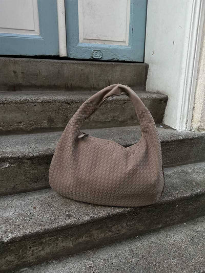 Yvon | Geflochtene Hobo-Tasche aus Wildleder XL