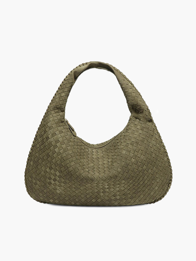 Yvon | Geflochtene Hobo-Tasche aus Wildleder XL