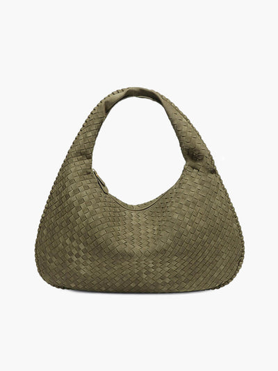 Yvon | Geflochtene Hobo-Tasche aus Wildleder XL