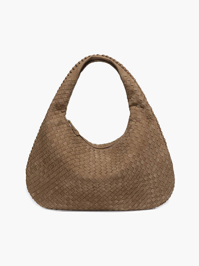 Yvon | Geflochtene Hobo-Tasche aus Wildleder XL
