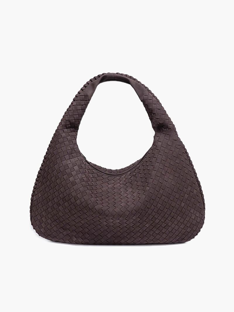 Yvon | Geflochtene Hobo-Tasche aus Wildleder XL