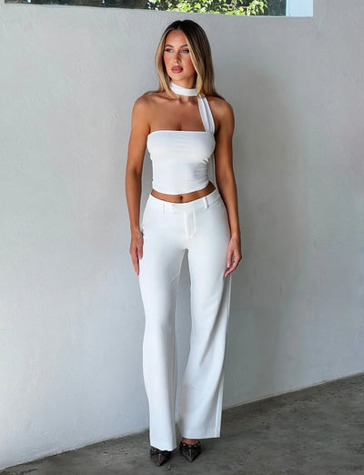 Helga | Minimalistisches Sommer-Style ärmelloses Neckholder Top