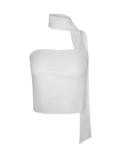 Helga | Minimalistisches Sommer-Style ärmelloses Neckholder Top