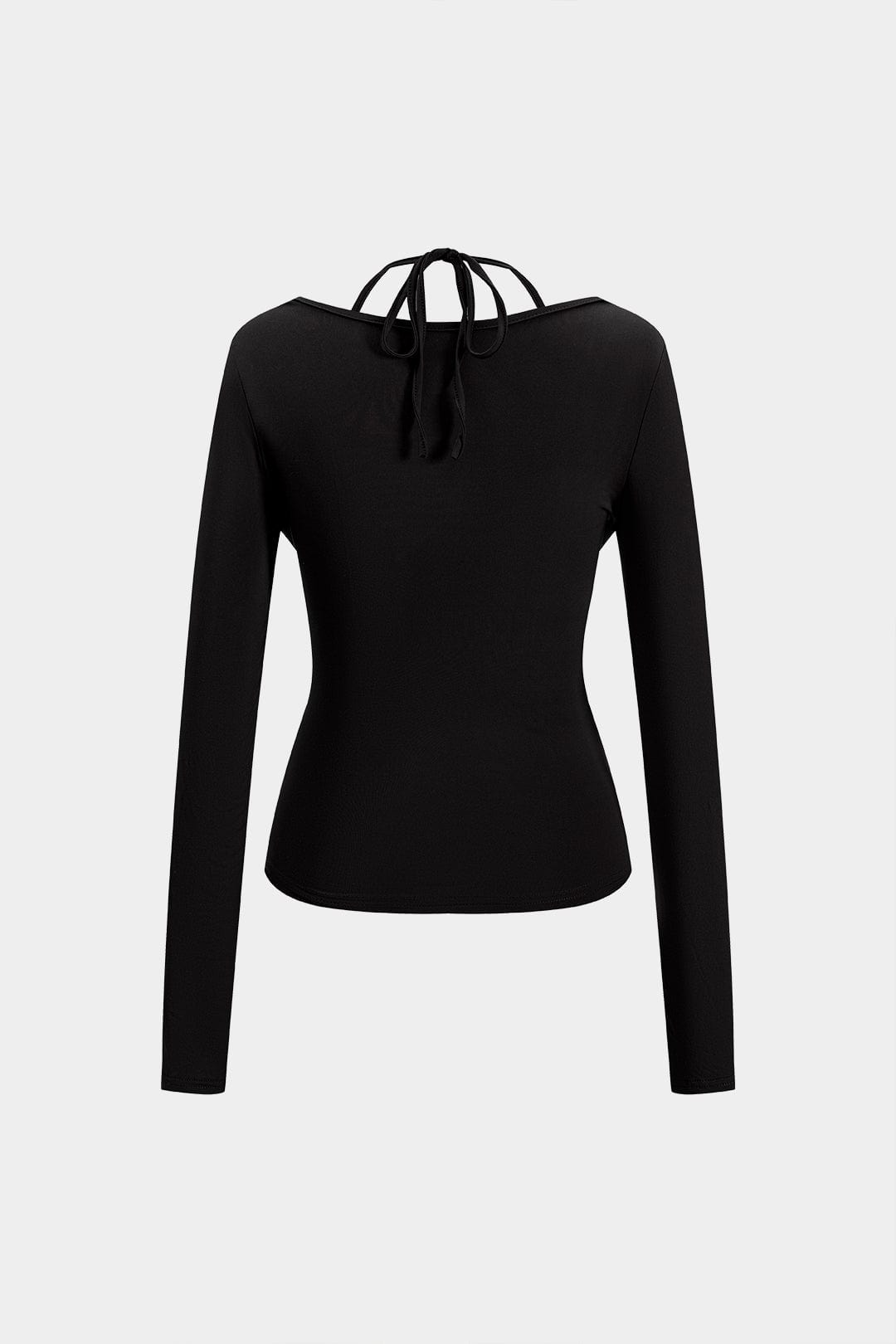 Dakota | Verführerisches Langarm-Top mit drapiertem Ausschnitt und integriertem Neckholder-Bralette