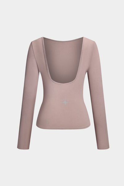 Addison | Bodycon Niedriger Rückenausschnitt Langärmeliges Oberteil