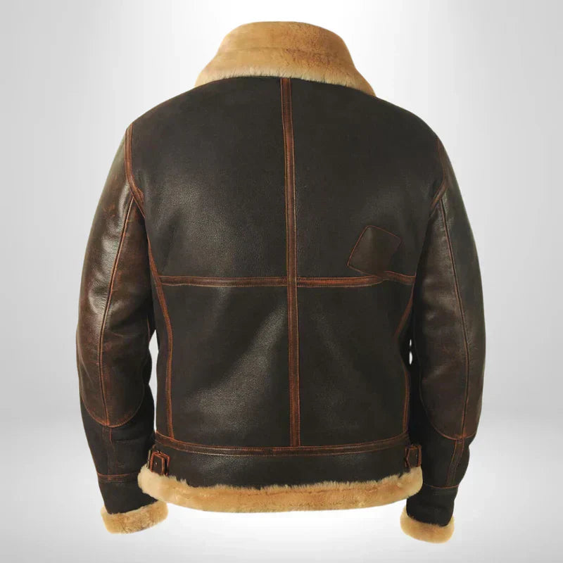 Thomas™ | Exklusive Fliegerjacke mit Fellkragen