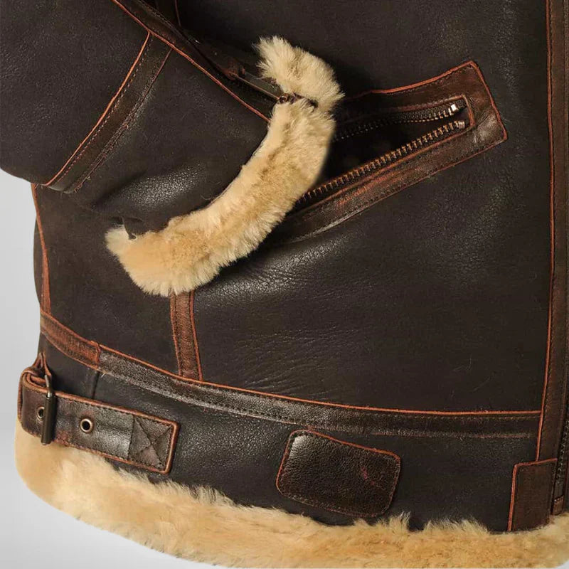 Thomas™ | Exklusive Fliegerjacke mit Fellkragen