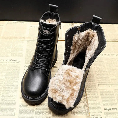 Winterstiefel aus schwarzem Leder - Delphine Zendoo.de