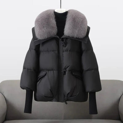 Gretl | Pufferjacke mit Kunstpelzkragen