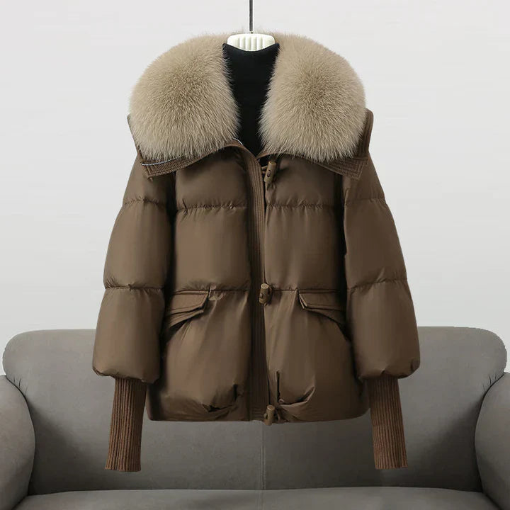 Gretl | Pufferjacke mit Kunstpelzkragen