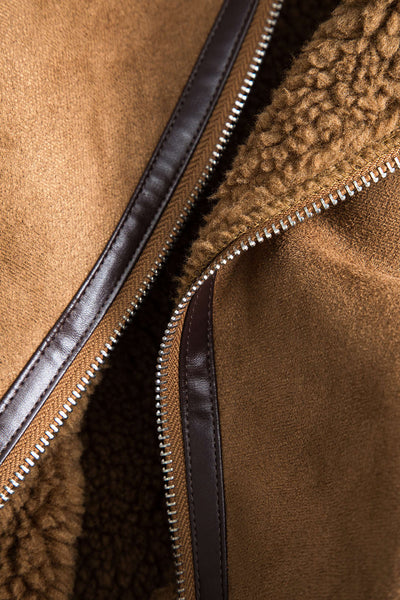 Amelie | Kurze Wildlederjacke mit Teddyfutter