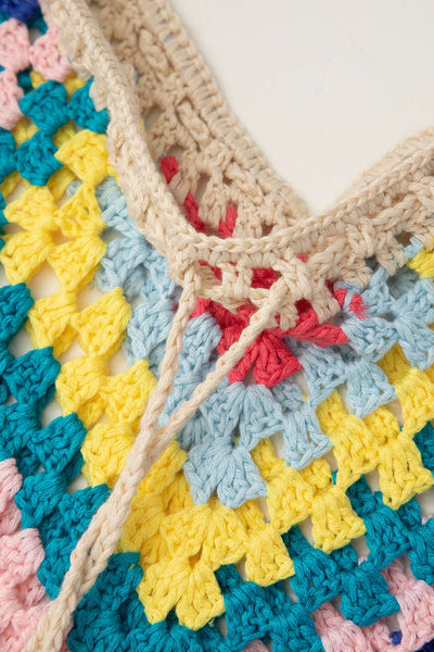 Naila | Boho-Strick-Zweiteiler mit Bustier & Shorts