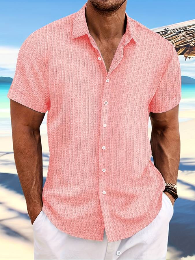 Owen | Relaxed Fit Gestreiftes kurzärmeliges Sommerhemd
