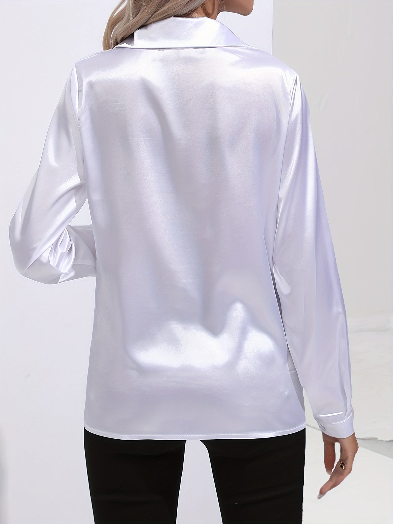 Irene | Elegantes Satin-Hemd mit langen Ärmeln für Damen
