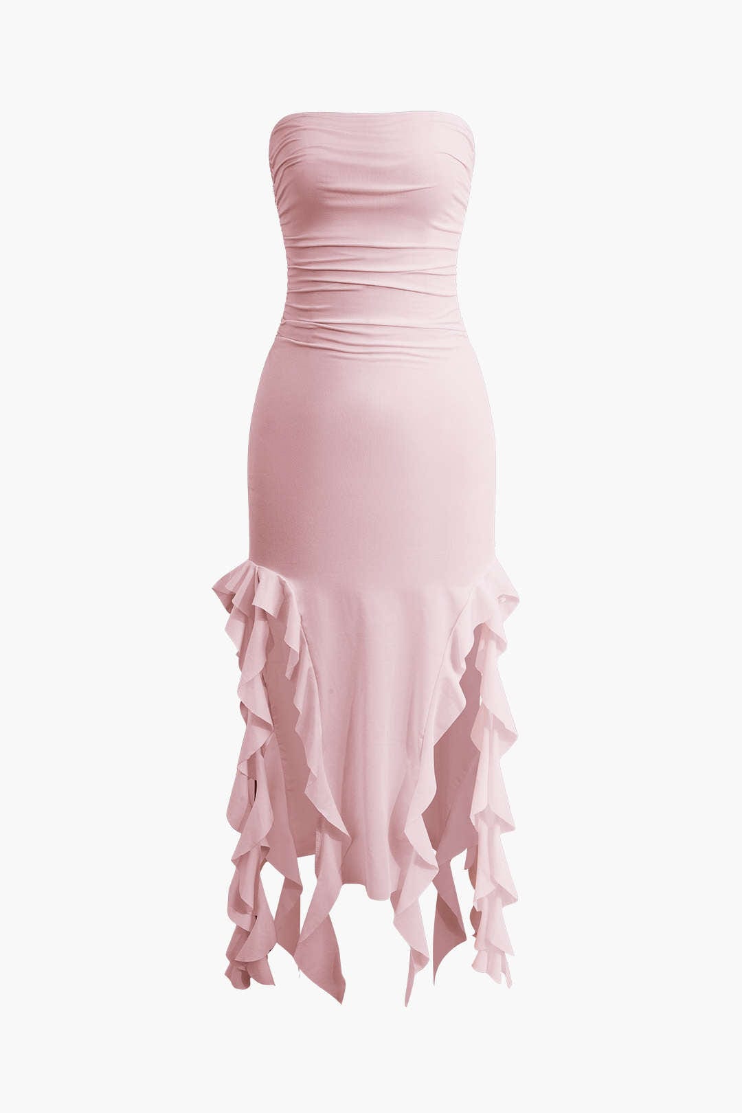 Sofia | Elegantes Bandeau-Maxikleid mit Volant-Details – Zeitlose Raffinesse