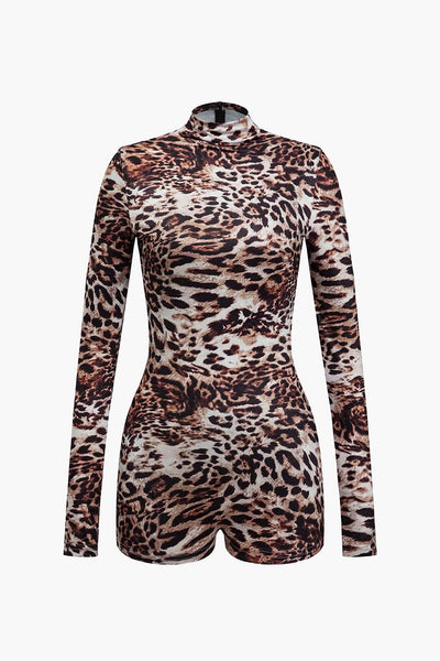 Leona | Langarm-Body mit Leopardenmuster