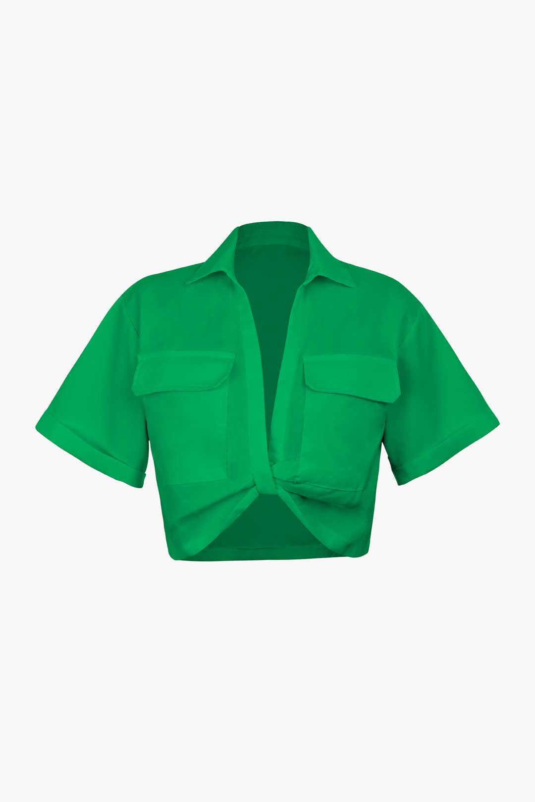 Janice | Stylisches Kurzarm Crop Shirt mit kragen