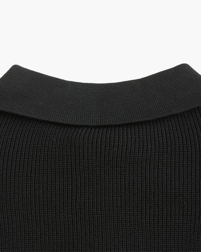 Aaron | Cozy halbem Reißverschluss Herren Gerippt Strickpullover mit Polokragen