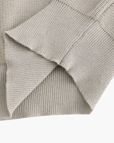 Aaron | Cozy halbem Reißverschluss Herren Gerippt Strickpullover mit Polokragen