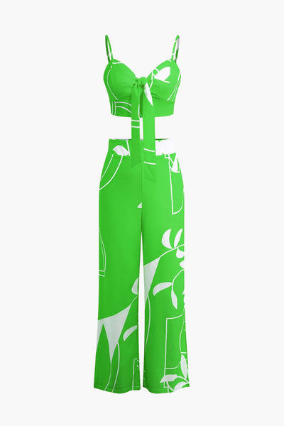 Bailey | Zweiteiler mit Knoten-Top & Bambusprint-Hose